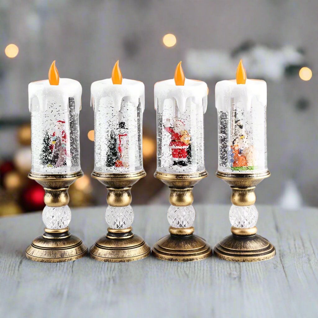 Sandsberg | LED Weihnachtskerzenlichter mit traumhaftem Schneeflocken Spieluhr