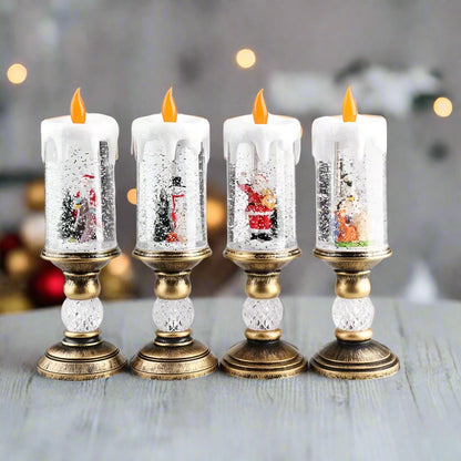 Sandsberg | LED Weihnachtskerzenlichter mit traumhaftem Schneeflocken Spieluhr