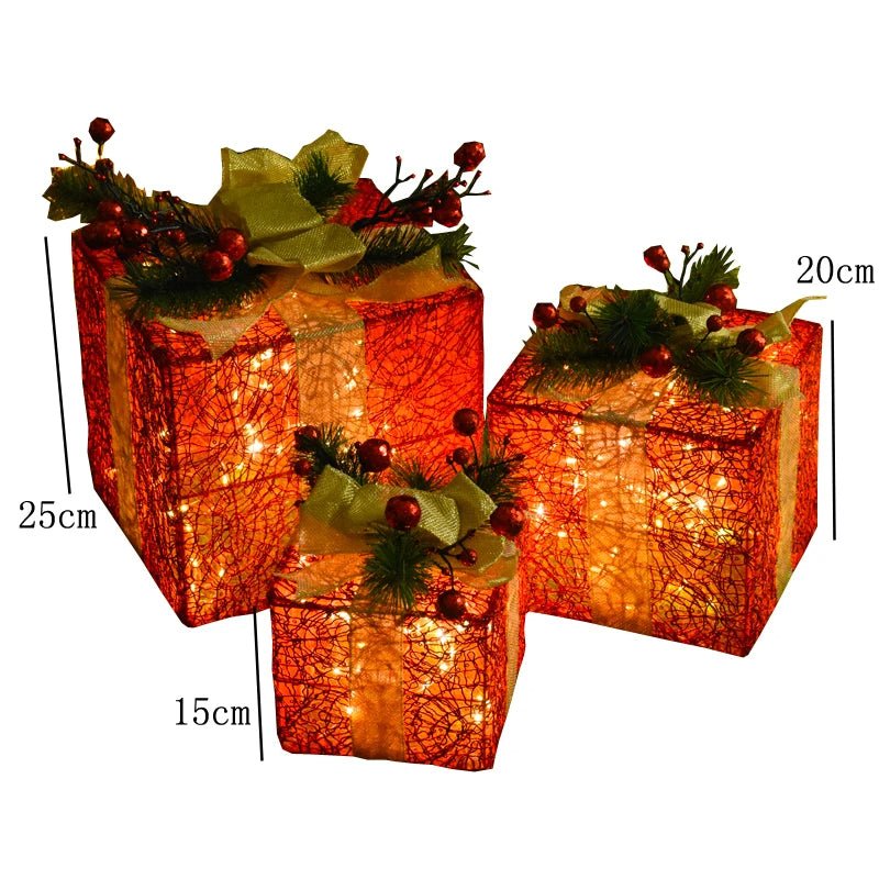 Sandsberg | LED Weihnachten Weihnachtsbaum, Schneemann oder Geschenkbox Dekoration – Schneemann & Rehkitz Baum Dekorationen, Perfekte Feiertagsornamente & Neujahrsgeschenke