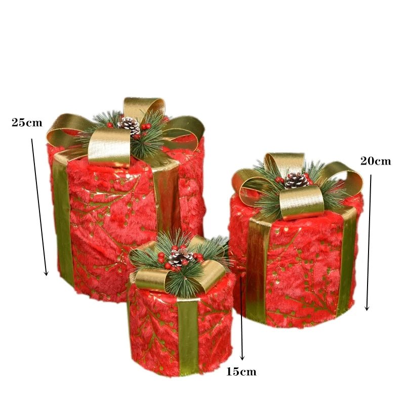 Sandsberg | LED Weihnachten Weihnachtsbaum, Schneemann oder Geschenkbox Dekoration – Schneemann & Rehkitz Baum Dekorationen, Perfekte Feiertagsornamente & Neujahrsgeschenke