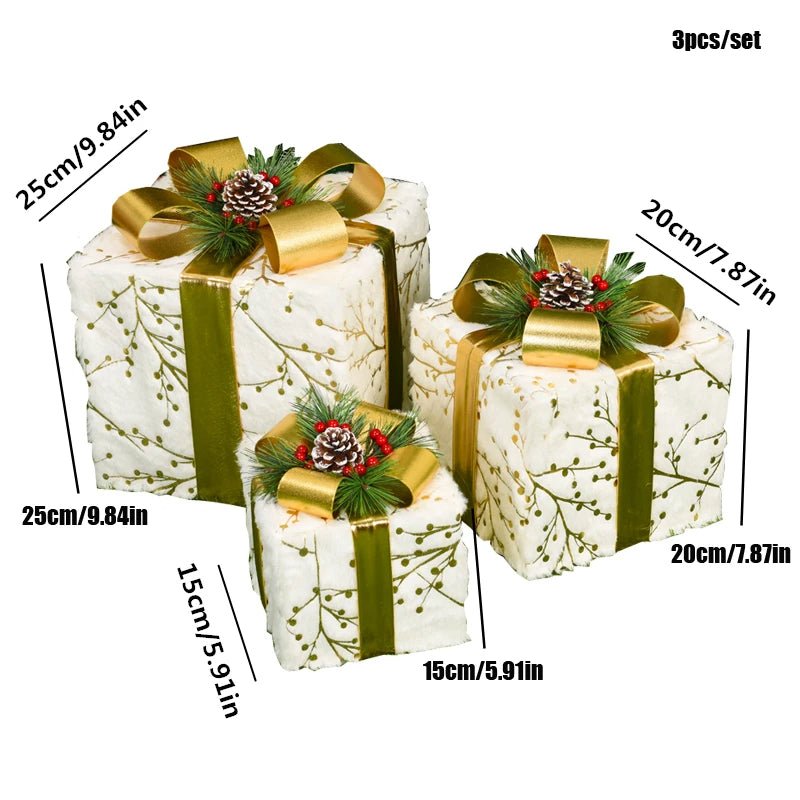 Sandsberg | LED Weihnachten Weihnachtsbaum, Schneemann oder Geschenkbox Dekoration – Schneemann & Rehkitz Baum Dekorationen, Perfekte Feiertagsornamente & Neujahrsgeschenke