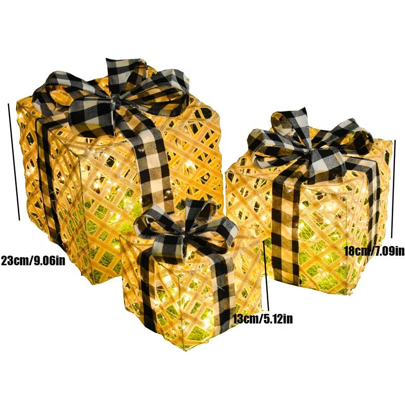 Sandsberg | LED Weihnachten Weihnachtsbaum, Schneemann oder Geschenkbox Dekoration – Schneemann & Rehkitz Baum Dekorationen, Perfekte Feiertagsornamente & Neujahrsgeschenke