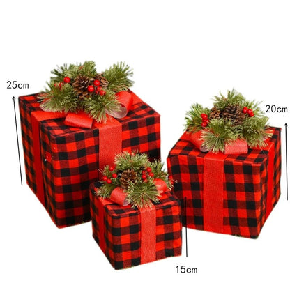 Sandsberg | LED Weihnachten Weihnachtsbaum, Schneemann oder Geschenkbox Dekoration – Schneemann & Rehkitz Baum Dekorationen, Perfekte Feiertagsornamente & Neujahrsgeschenke