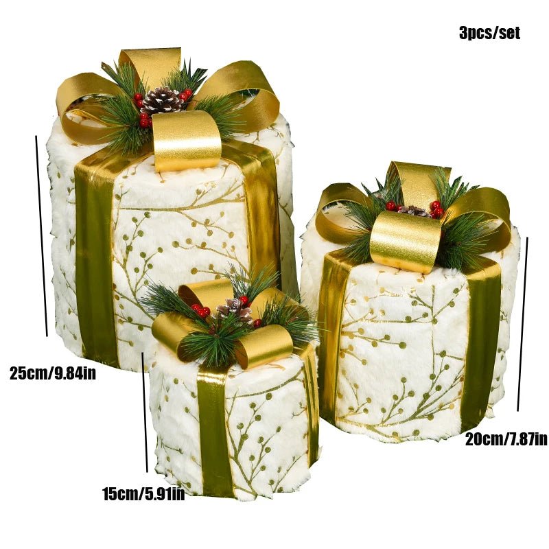 Sandsberg | LED Weihnachten Weihnachtsbaum, Schneemann oder Geschenkbox Dekoration – Schneemann & Rehkitz Baum Dekorationen, Perfekte Feiertagsornamente & Neujahrsgeschenke