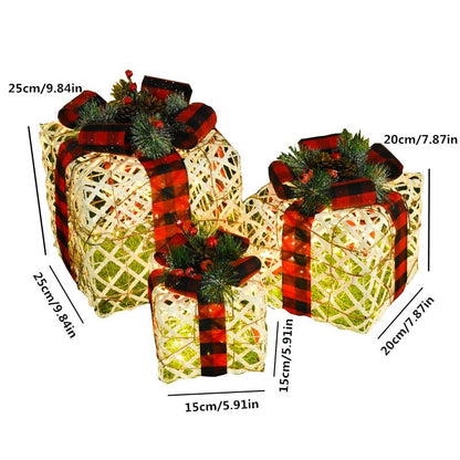 Sandsberg | LED Weihnachten Weihnachtsbaum, Schneemann oder Geschenkbox Dekoration – Schneemann & Rehkitz Baum Dekorationen, Perfekte Feiertagsornamente & Neujahrsgeschenke