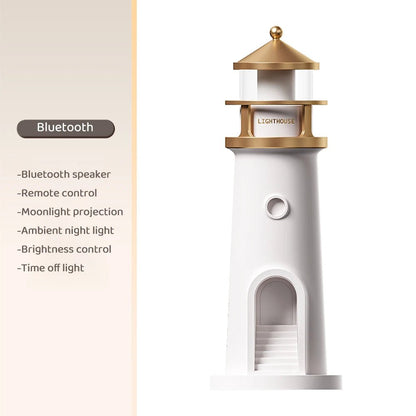Sandsberg | Lighthouse Moon Projection Lamp – Dimmbares Bluetooth Ambient Light mit Bewegungssensor, perfekt für nächtliche Ruhe & Weihnachtsgeschenke