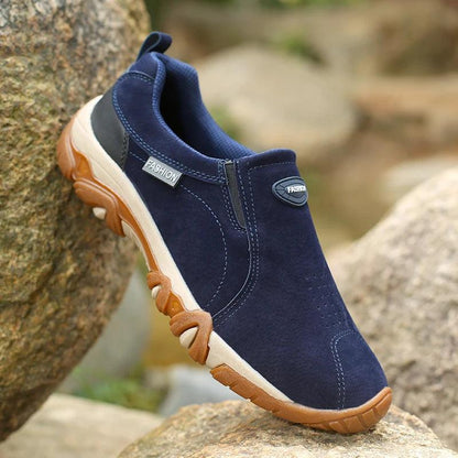Schlappen Schwarz Atmungsaktives Leder Herren Freizeit Schuhe Sneaker