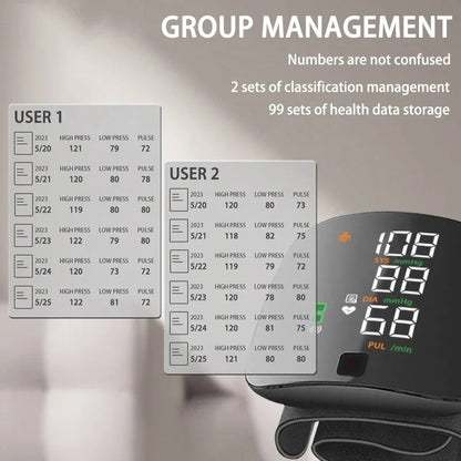 Sandsberg | Handgelenk Blutdruckmessgerät – Elektronisches tragbares Sphygmomanometer mit Sprachalarm