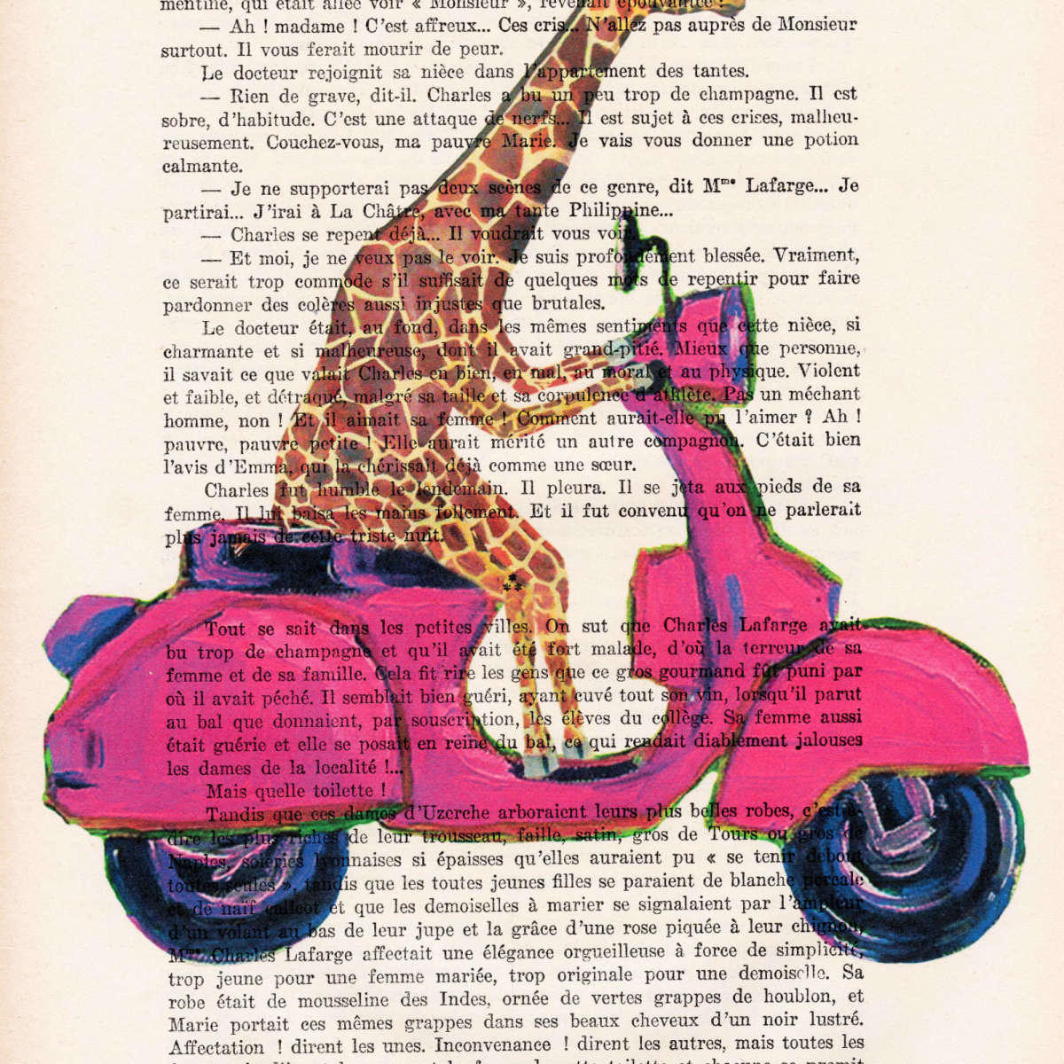 Sandsberg | Giraffe Auf Motorrad Wandkunst