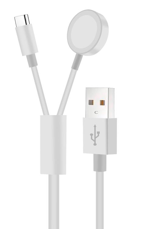 Für 2-in-1 Kabel: USB-A zu Typ C und iWatch Magnetischer Kabelloser Ladegerät