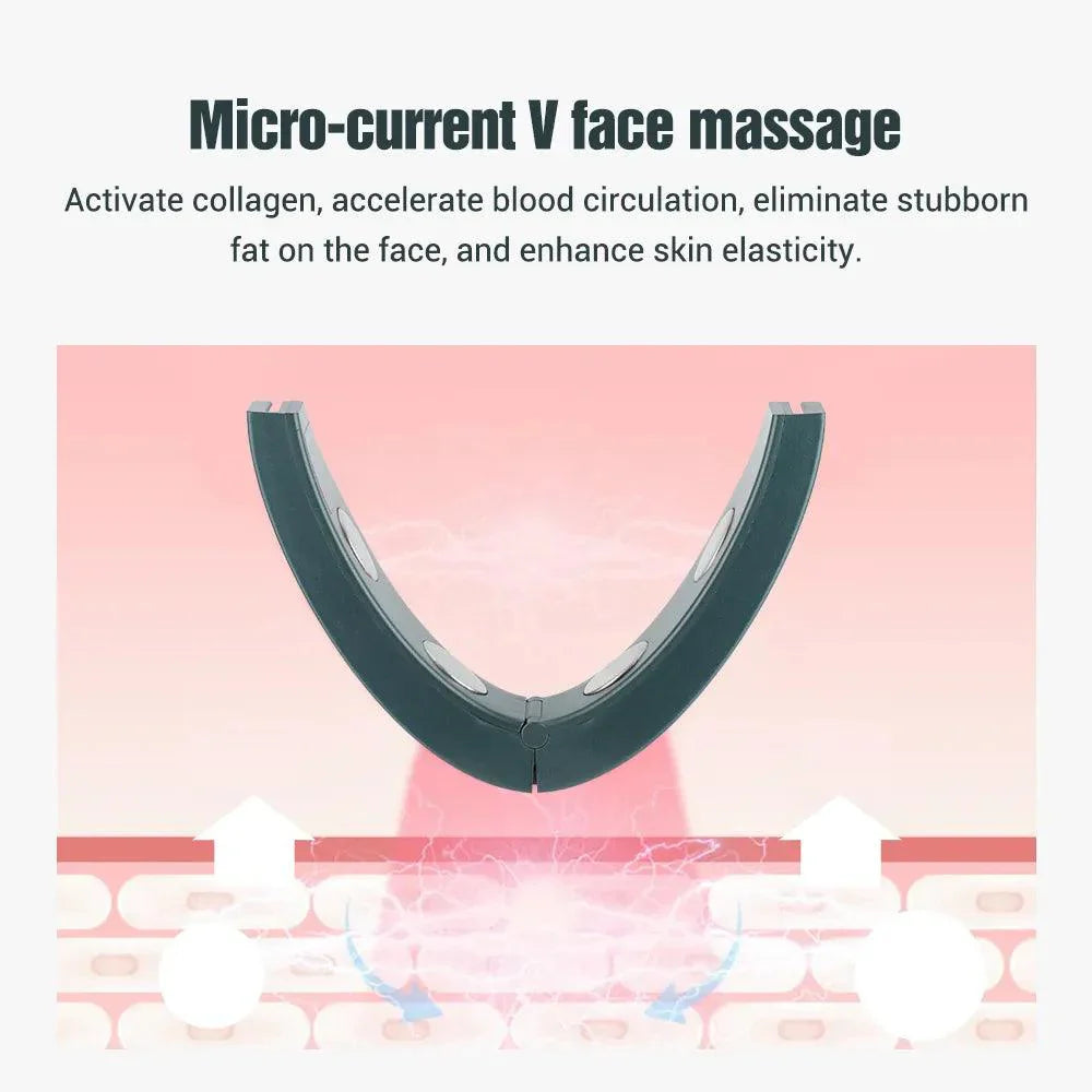 Microcurrent V-Gesicht Lifting Gerät 6Modi Erwärmte Hautverjüngung Doppelkinn V Gesicht Vibration Massagegerät Drahtlose Fernbedienung