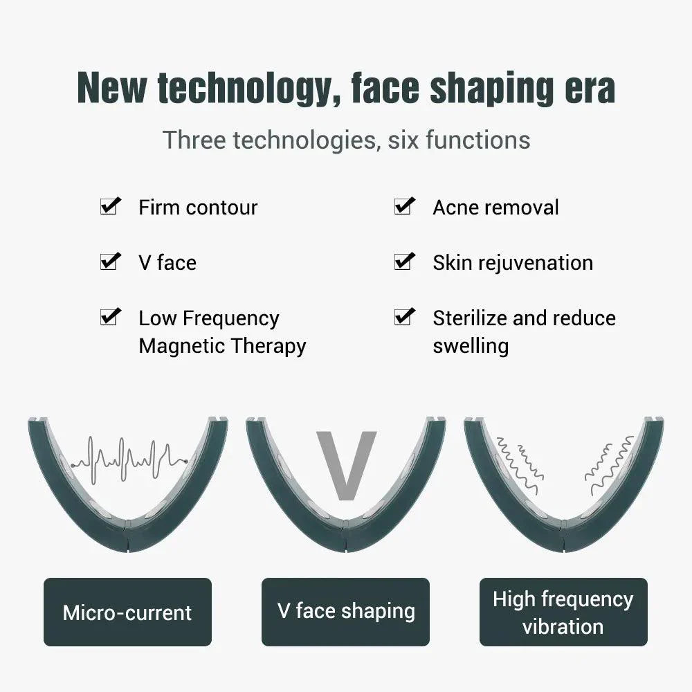 Microcurrent V-Gesicht Lifting Gerät 6Modi Erwärmte Hautverjüngung Doppelkinn V Gesicht Vibration Massagegerät Drahtlose Fernbedienung