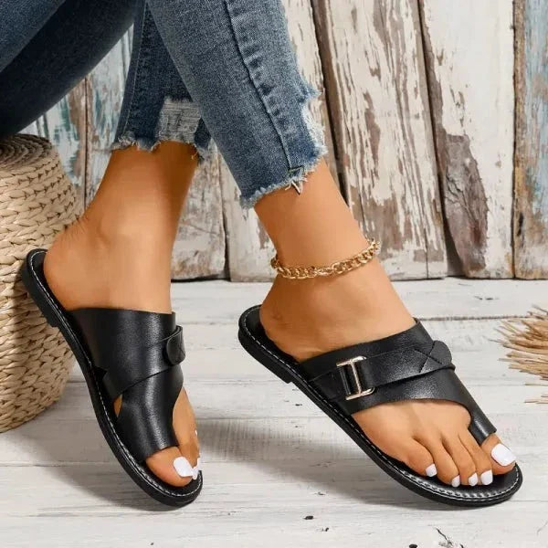 Frauen Orthopädische Hallux Valgus Korrektur Leder Sandalen