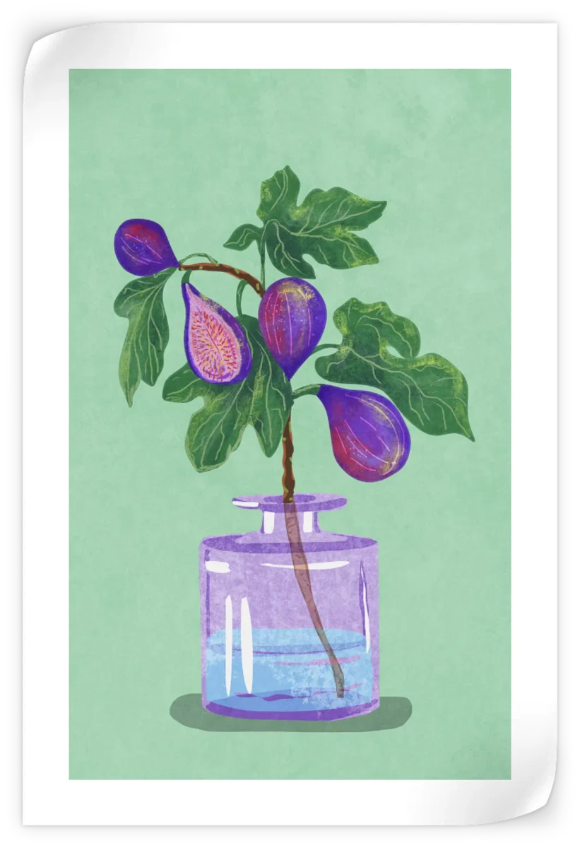 Sandsberg | Figs Branch In Vase Wandkunst