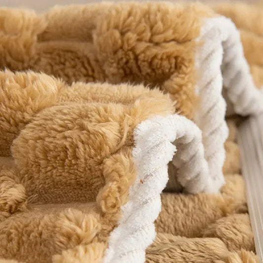 CozyNest | Plüsch-Sofadecke in Pastellfarben