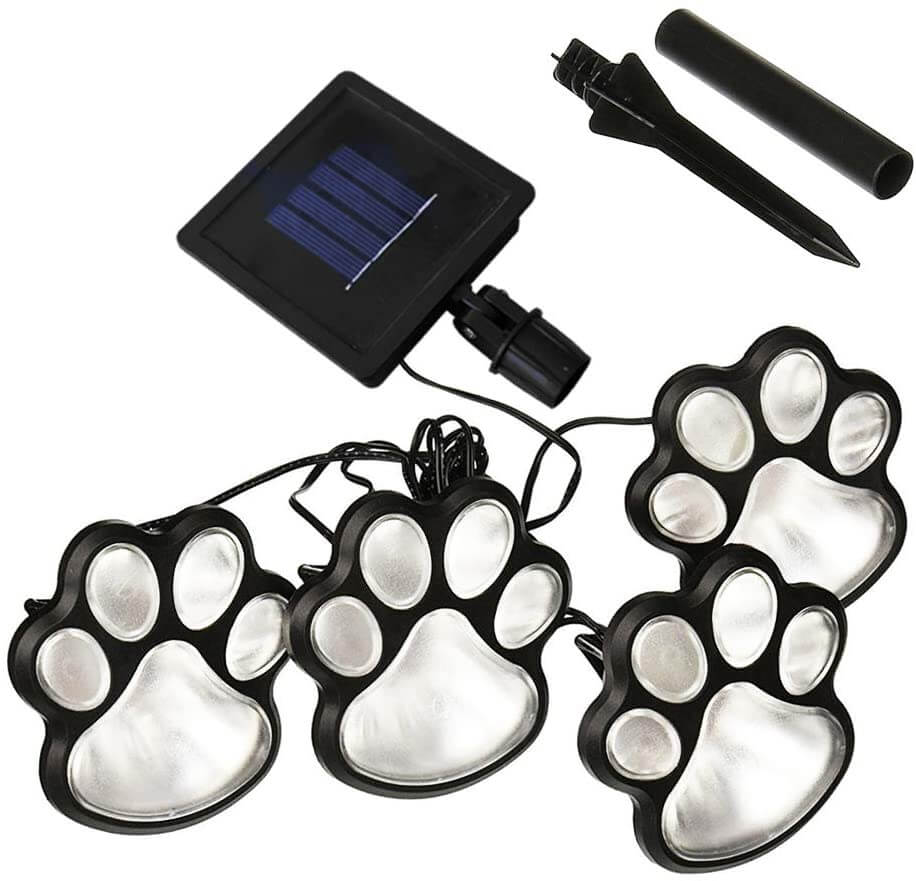 Paw Print Solarbetriebene Lampen (4 Stück)