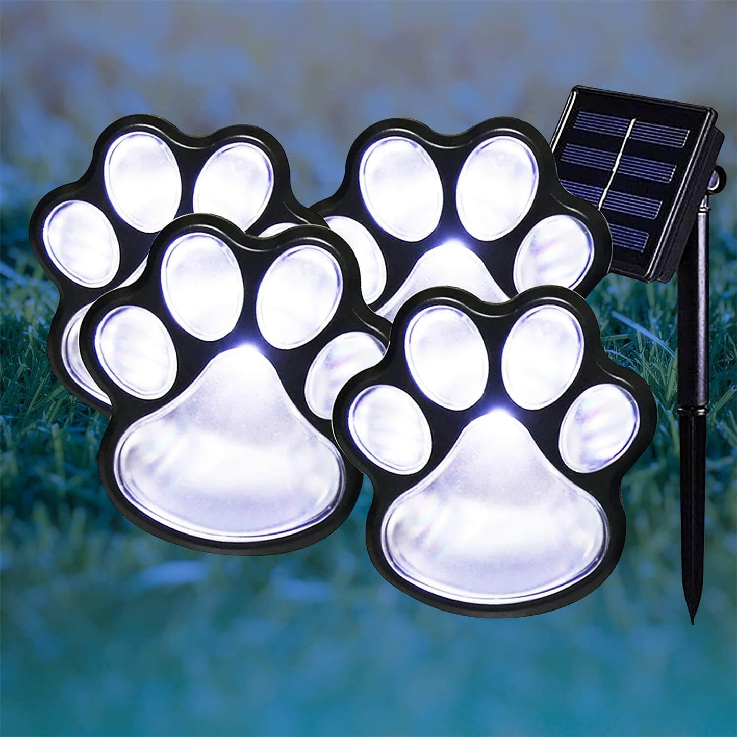 Paw Print Solarbetriebene Lampen (4 Stück)