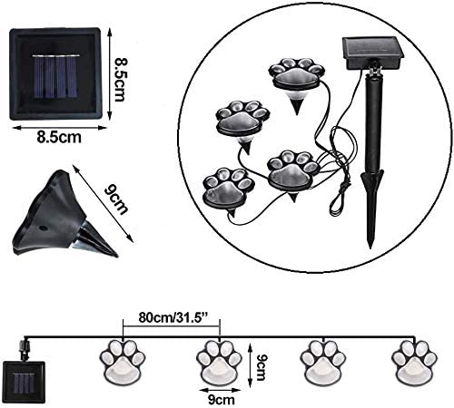 Paw Print Solarbetriebene Lampen (4 Stück)