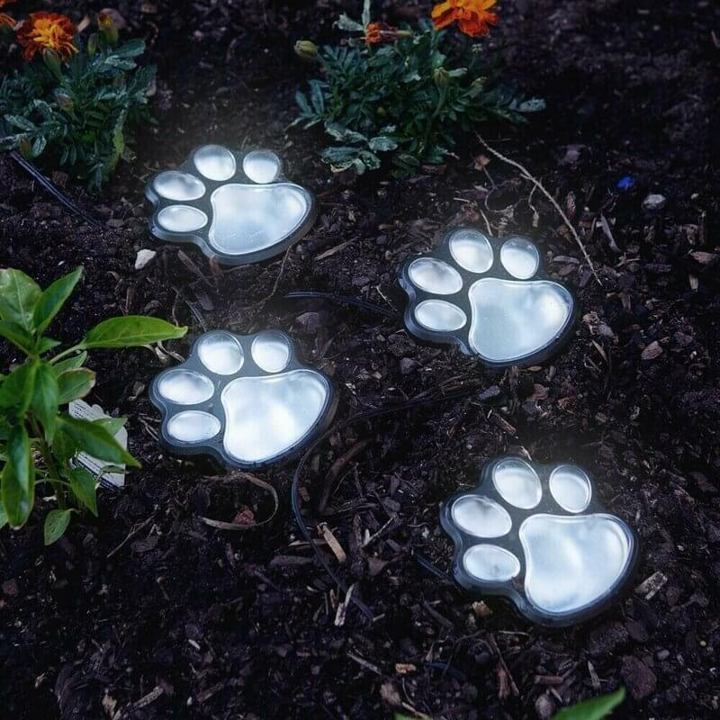 Paw Print Solarbetriebene Lampen (4 Stück)