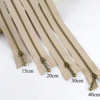 10 pieces Meetee metal zippers 15/20/30/40cm 3# continuous zipper bronze for DIY sewing projects bags jeans shoes clothing tailoring craft supplies