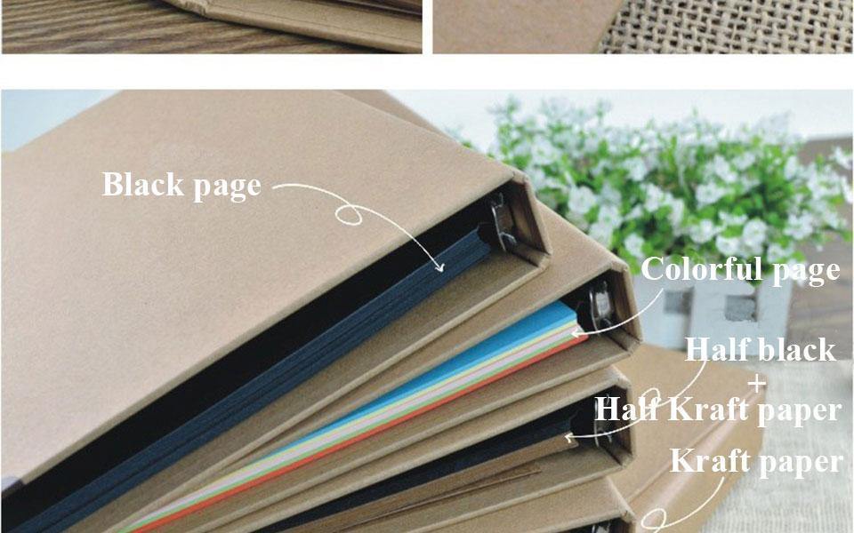 30 Seiten Blanko/Losblätter Fotoalbum Scrapbook Handgemacht/Hochzeit/DIY/Selbstklebend/Papier Fotoalbumhülle Kraftalbum für Fotos