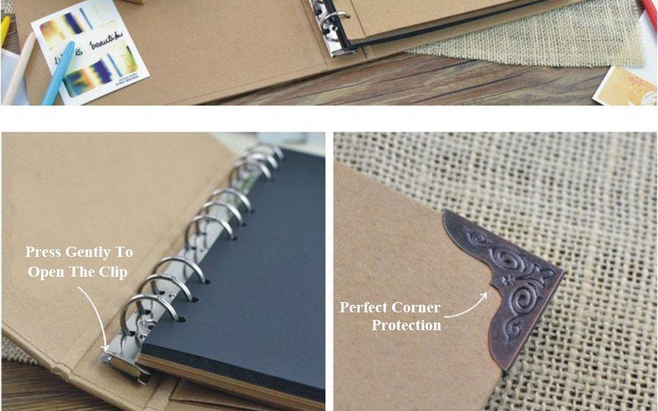 30 Seiten Blanko/Losblätter Fotoalbum Scrapbook Handgemacht/Hochzeit/DIY/Selbstklebend/Papier Fotoalbumhülle Kraftalbum für Fotos