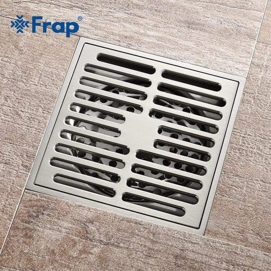 Badezimmerablauf Messing Quadrat Dusche Raum Bodenablauf Falle Abfall Gitter Mit Haarfilter Anti Geruchsabläufe 10cm*10cm Y38108