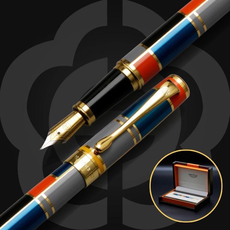 Füllfederhalter Vollmetall Goldener Clip Luxus Tinte Stifte Caneta Schreibwaren Büromaterialien
