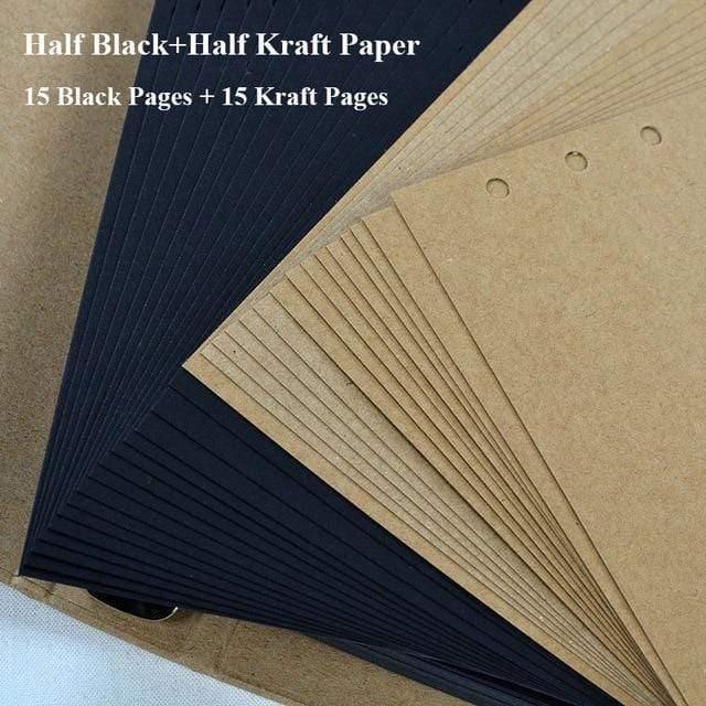 30 Seiten Blanko/Losblätter Fotoalbum Scrapbook Handgemacht/Hochzeit/DIY/Selbstklebend/Papier Fotoalbumhülle Kraftalbum für Fotos