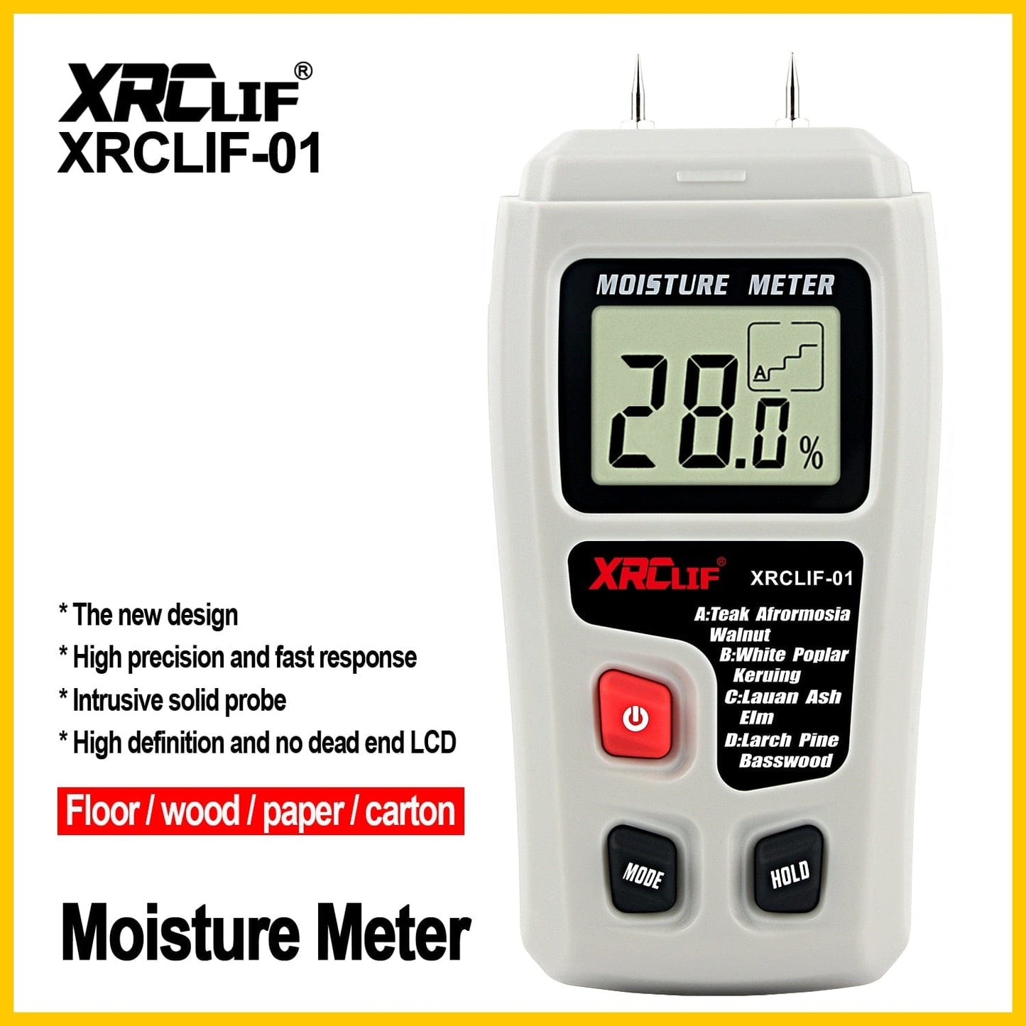 RZ Wood Moisture Meter Hygrometer Wood Moisture Detector Tree Density Digital Wood Moisture Tester
