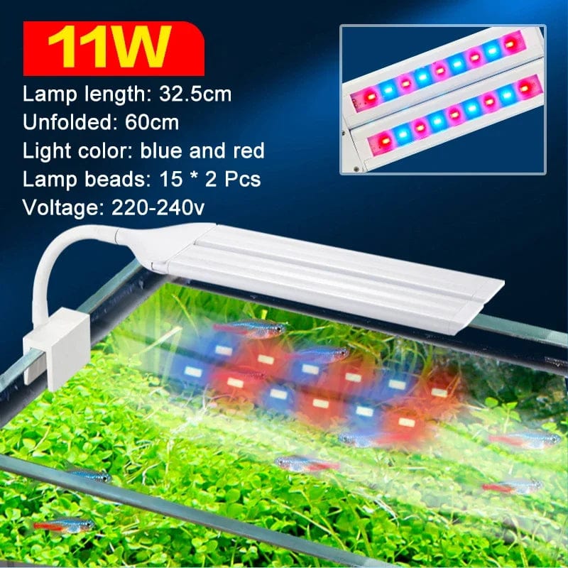 Superhelle Clip Lampe LED Aquarium Licht für Aquarienpflanzen Wuchs Fischtank Vollspektrum Timing Lampe 220-240V 30~70CM 4W 8W 13W
