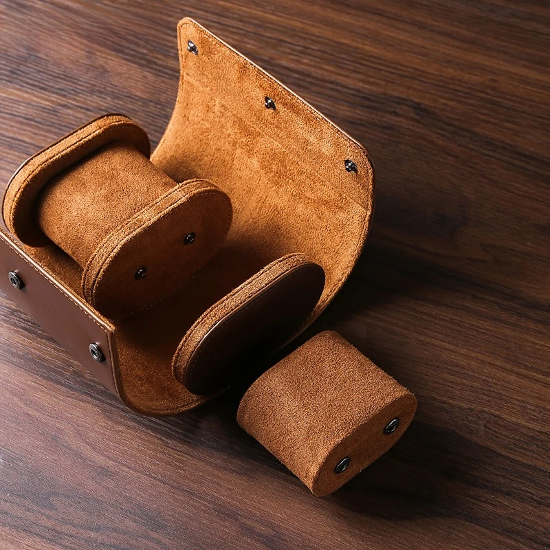Vintage Leder 3-Slot Herren Uhrenbox für Reisen