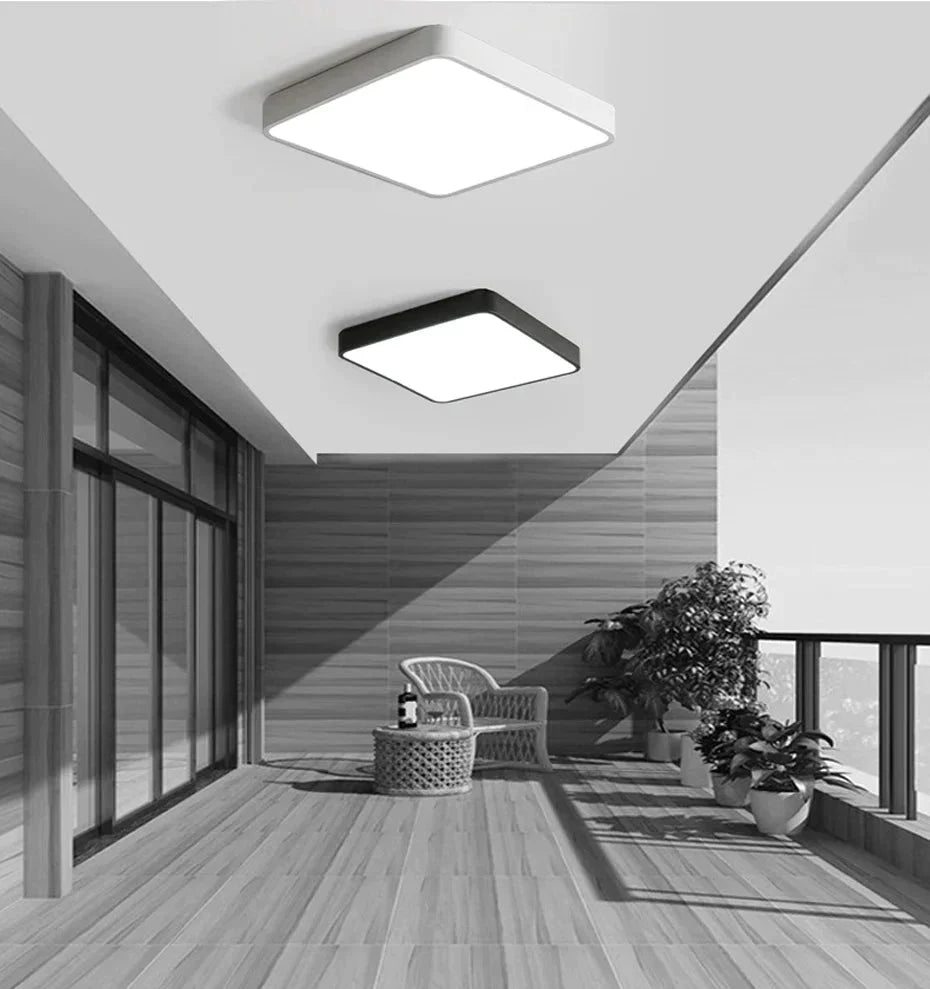 Sandsberg | Ultradünne LED 5cm Deckenleuchte Moderne Deckenlampe Unterputz Flächenpaneel Fernbedienung Licht für Restaurant Foyer Schlafzimmer