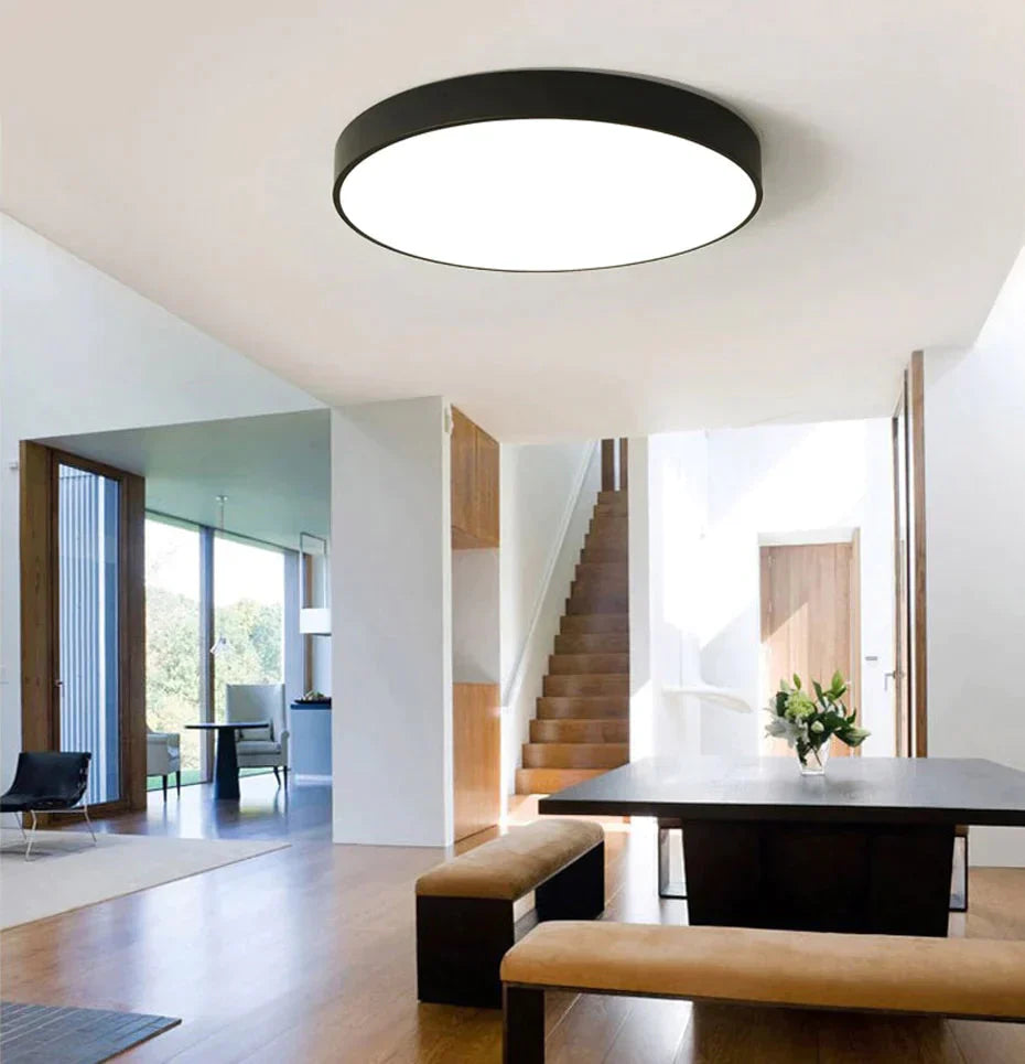 Sandsberg | Ultradünne LED 5cm Deckenleuchte Moderne Deckenlampe Unterputz Flächenpaneel Fernbedienung Licht für Restaurant Foyer Schlafzimmer