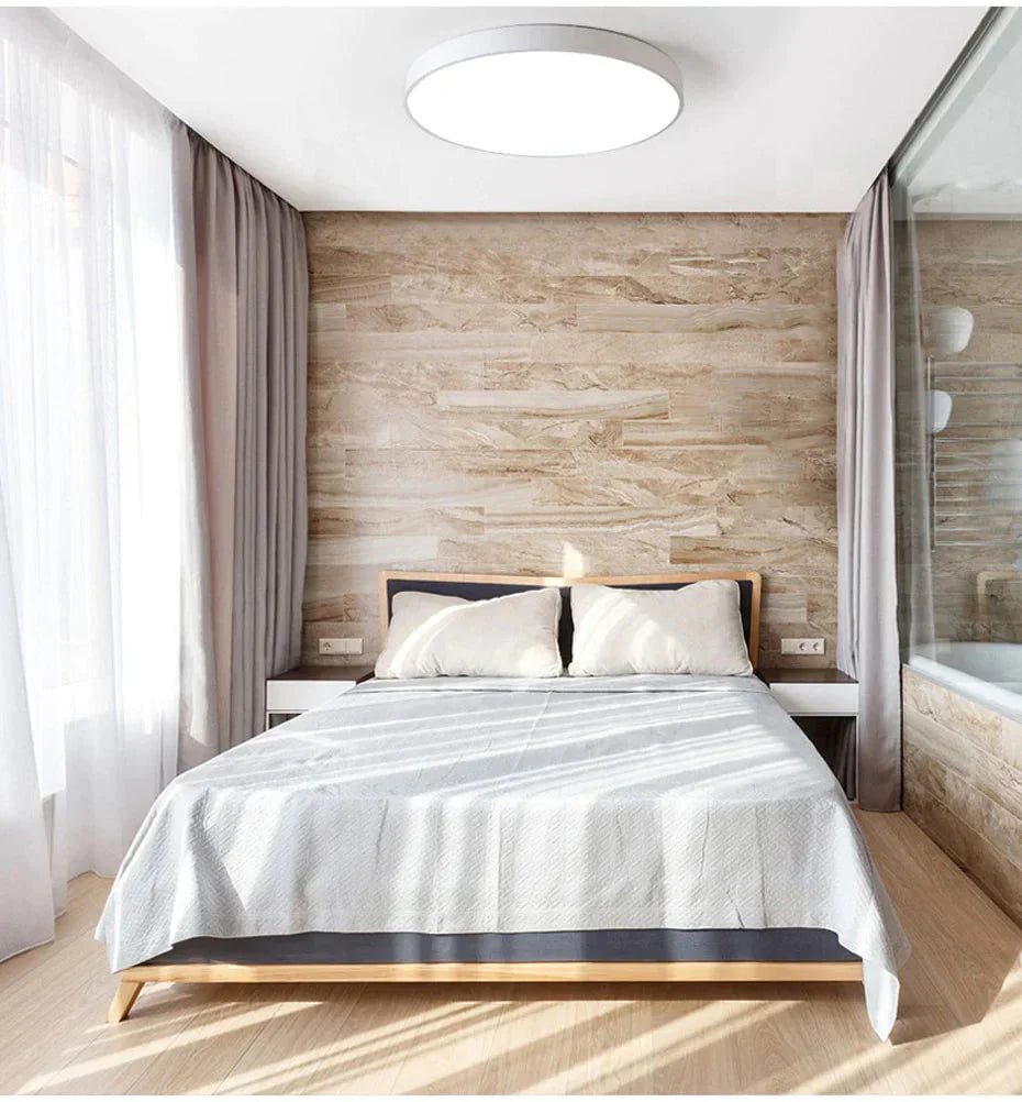 Sandsberg | Ultradünne LED 5cm Deckenleuchte Moderne Deckenlampe Unterputz Flächenpaneel Fernbedienung Licht für Restaurant Foyer Schlafzimmer