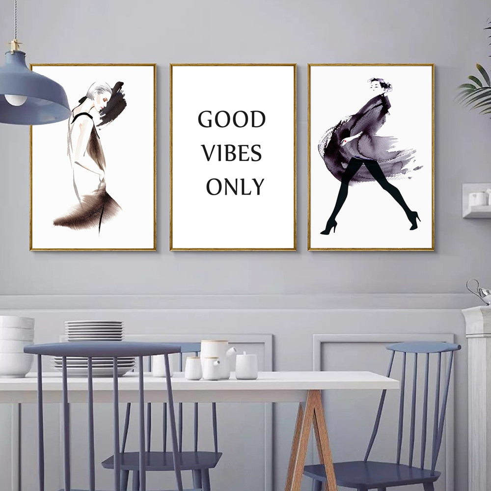 Zeige gute Vibes nur Zitat - Leinwand Wandkunst Gemälde