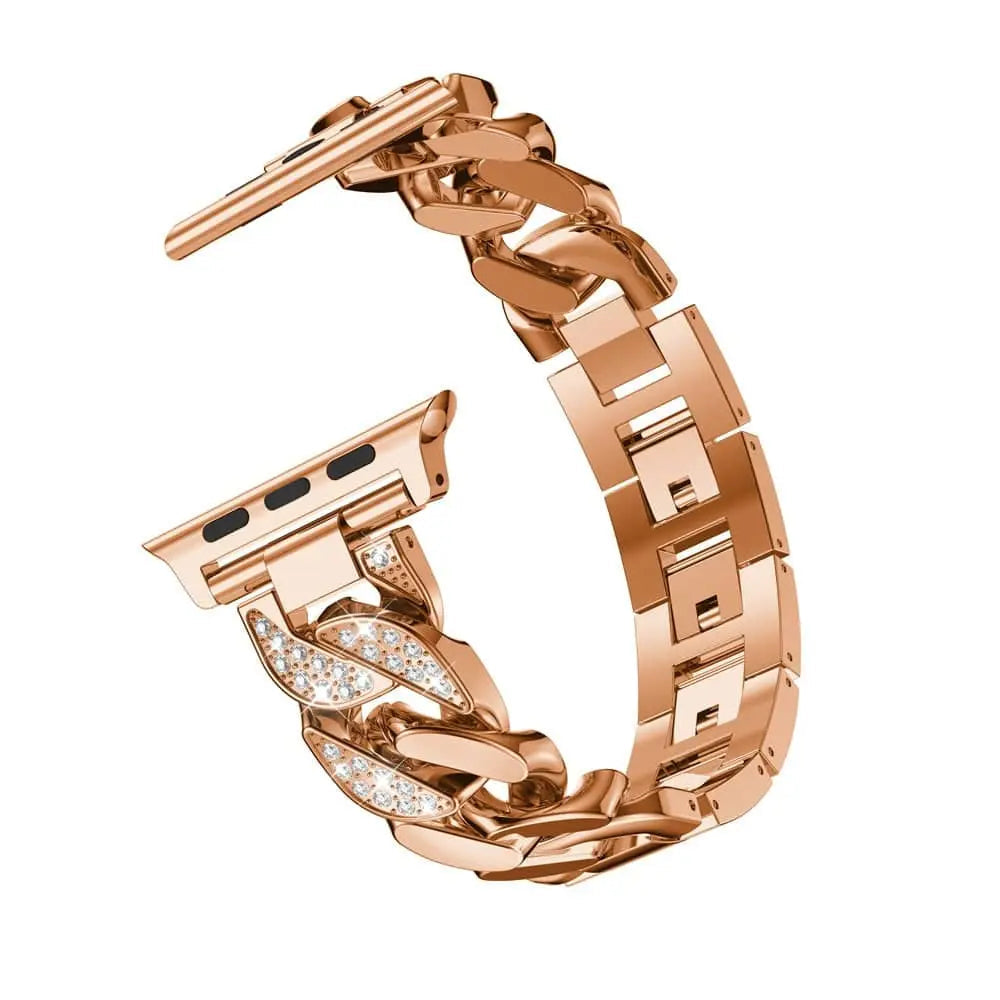 Stahlarmband mit Diamantgliedern für Apple Watch Series 7, 8, 9, Ultra 2