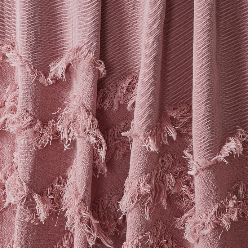 Jacquard-Baumwolldecke mit Fransen