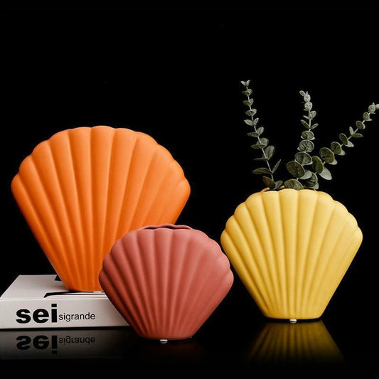 Sandsberg Farbenfrohe Muschel-Vase | Modernes Design | Stilvolle Wohnaccessoires