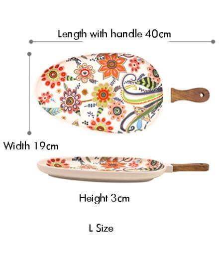 Bunt keramisches Blumenmuster Servierteller