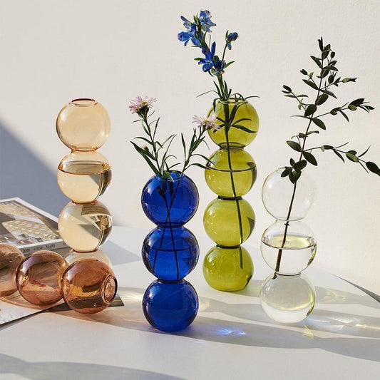 Moderne Blasenvase aus Kristallglas