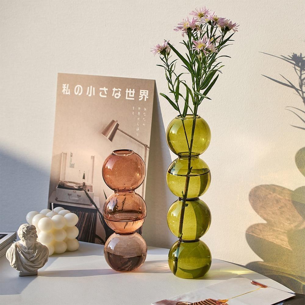 Moderne Blasenvase aus Kristallglas