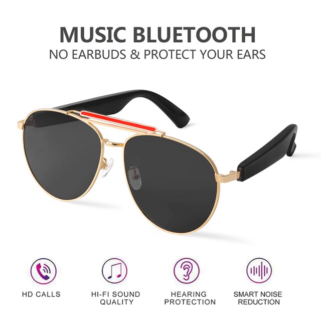 Schlauer Bluetooth-Brille 5.0 Wasserdichte Bone-Conduction-Kopfhörer Musik IP67 Drahtlose Sonnenbrille Blaulichtschutz Trend Audio