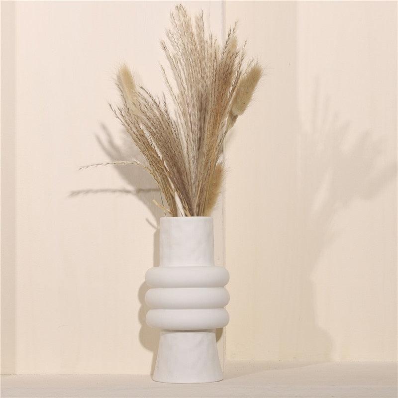 Sandsberg Keramikvase | Elegantes Weißes Design | Tapered & Center Rings | Stilvolle Deko