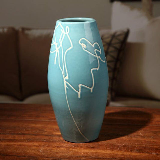 Kreatives Design Modern Weiße Creme Blaue Keramikvase