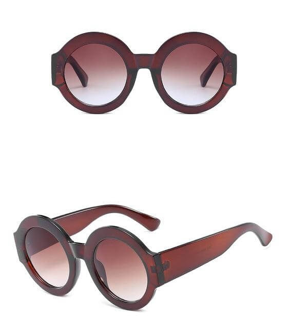 Designer Rote Grüne Schwarze Kreis Sonnenbrille