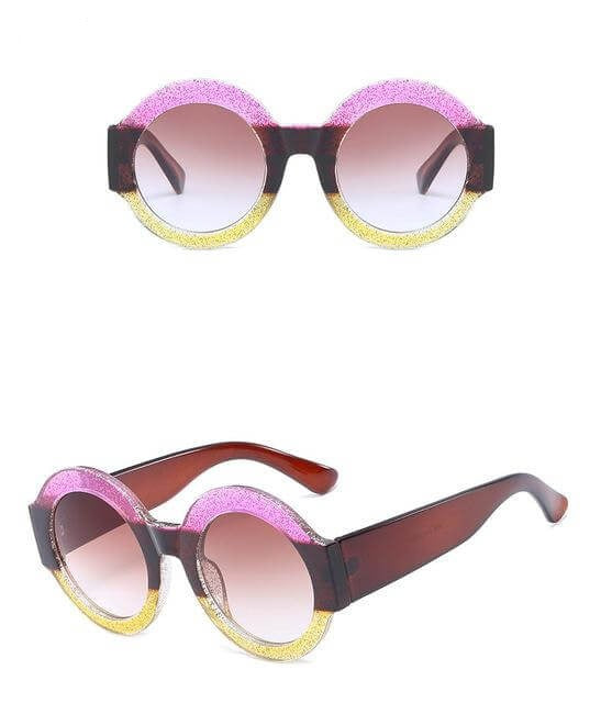 Designer Rote Grüne Schwarze Kreis Sonnenbrille