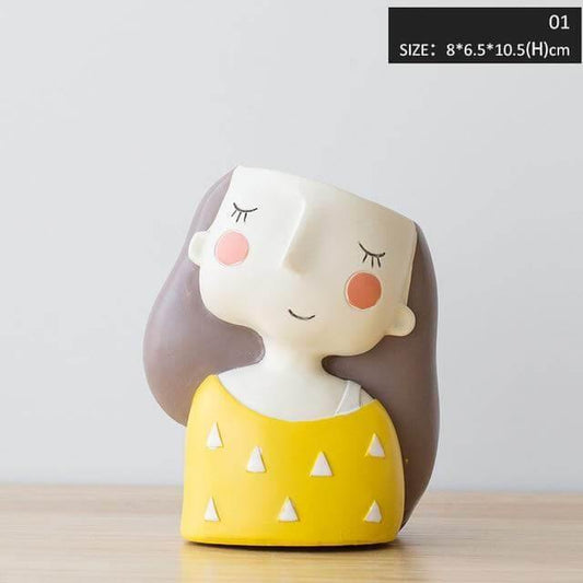 Süßes Mädchen Blumenvase Heimdekoration