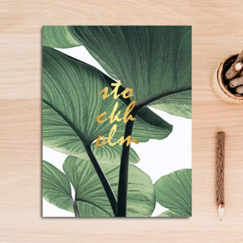 Nordic Nature Tropical Green Leaf - Leinwand Wandkunst Malerei