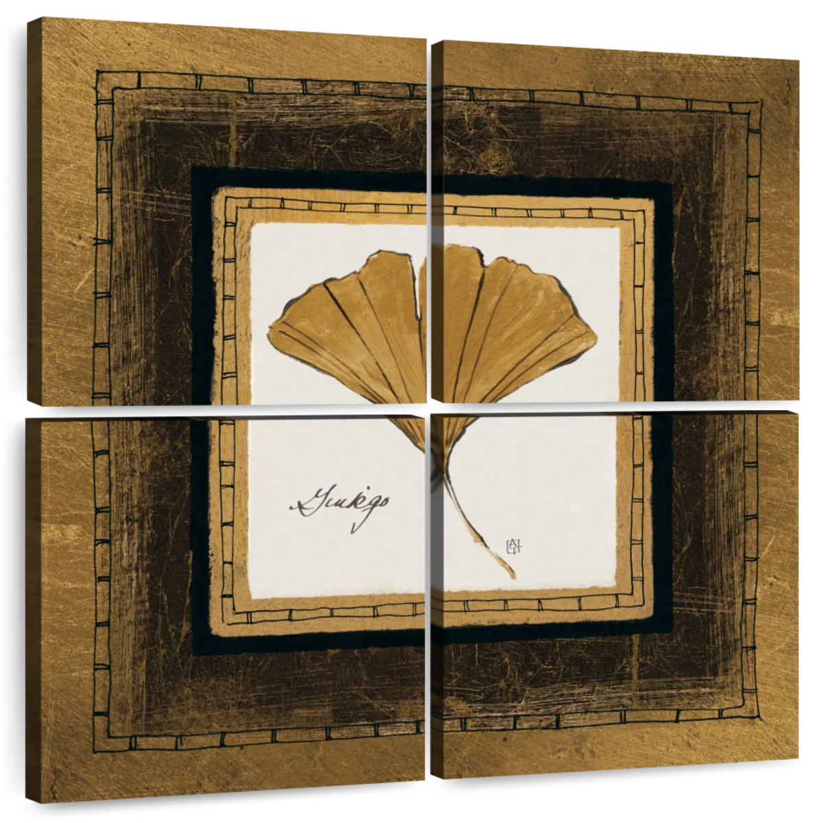 Sandsberg | Vergoldete Ginkgo Wandkunst